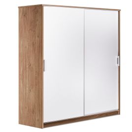 RUSI II 2 Door Sliding Wardrobe Oak with White - 180cm