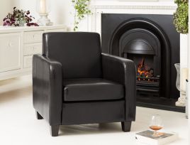 Armchair - MONTEZZA Faux Leather Chair - Black