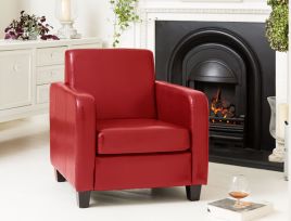 Armchair - MONTEZZA Faux Leather Chair - Red