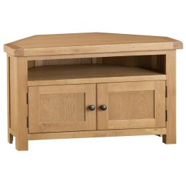 Classic Corner TV Unit  - Medium Oak Finish
