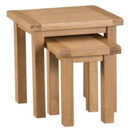 Classic Nest Of 2 Tables - Medium Oak Finish