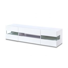 Totnes White High Gloss TV Unit with LED Feature - 4 Compartments