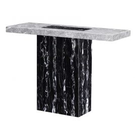 Elegance Redefined Juneau Marble Console Table with Lacquer Finish - Rectangular