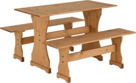 Corona Dinette Set - Distressed Waxed Pine