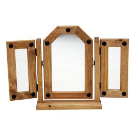 Waltham Triple Solid Waxed Light Pine Vanity Mirror - Natural