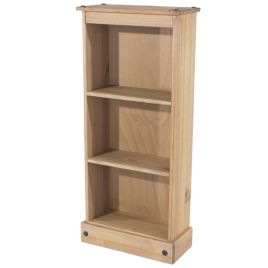 Corona Low Narrow Open Bookcase - Pine
