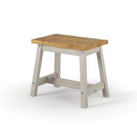 Ethans Pair of Single Dining Benches with Live Edge - Grey