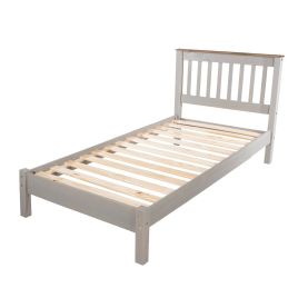 Corona Slatted Pine Low End Bed - 3ft-Grey