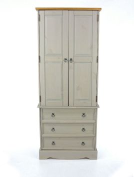 Corona 2 Door 3 Drawer Wardrobe - Grey