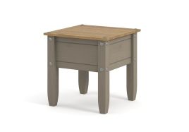Corona Waxed Pine Lamp Table - Grey