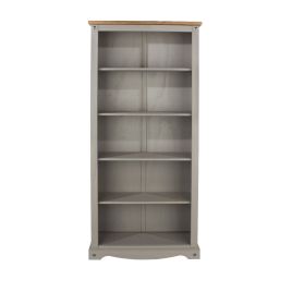 Corona Tall 5-Tier Open Bookcase - Grey