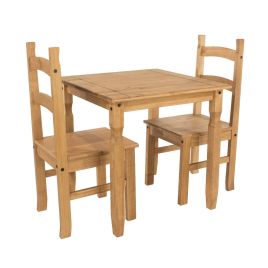 Corona Square Pine Dining Table & 2 Chairs Set - Pine