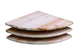 Natural Wood 3PC Floating Corner Display Shelf