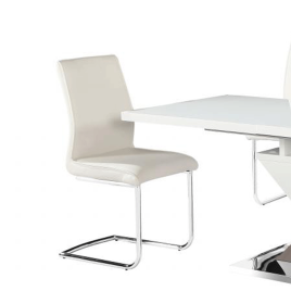 Cheshire Eleganc Chrome and White PU Chairs - Set of 2 for Modern Dining
