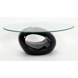Beverley Oval High Gloss Fibre Glass Coffee Table - Black