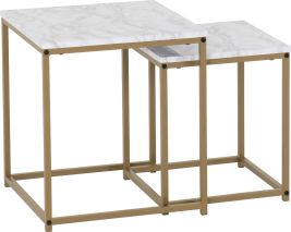 Dallas Nest of 2 Tables - Marble Gold Effect