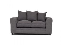 DOROTA II Linen Fabric 2 Seater Sofa - Dark Grey