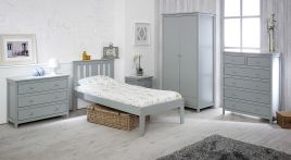Single Bed - FARSTON 3ft Wooden Bed Grey