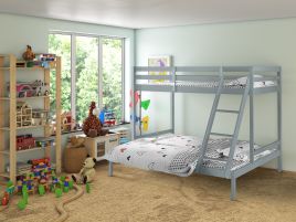Double Bed - SURVEY 3ft over 4ft Bunk Bed Grey
