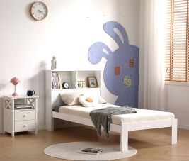 Single Bed - PESTON 3ft Wooden Bed White