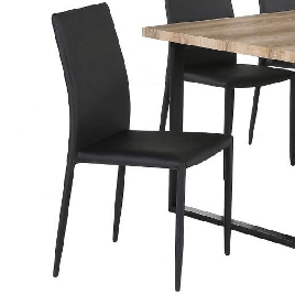 Sleek Sophistication Sandhurst Black Leather Effect Dining Chairs - 6 Seats