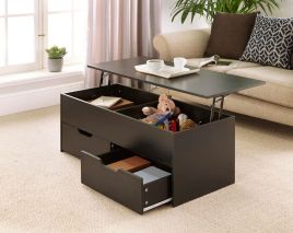 Wooden Coffee Table With Lift Up Top and 2 Large Storage Drawers - 4 Colours