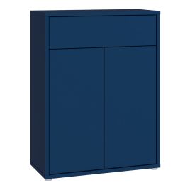 AVELINE Compact Shoe Cabinet with 2 Doors and 1 Drawer Push to Open - Night Blue