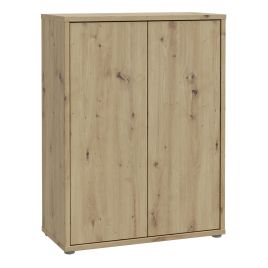 AVELINE Shoe Cabinet with 2 Push to Open Doors - Artisan Oak
