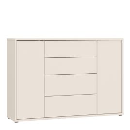 AVELINE Wide Sideboard with 4 Drawers and 2 Doors Push to Open - Sand
