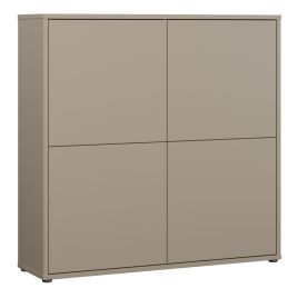 AVELINE 4 Door Large Sideboard Storage Cabinet with Push to Open Doors - Taupe