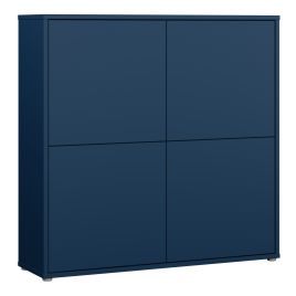 AVELINE 4 Door Large Sideboard Storage Cabinet with Push to Open Doors - Night Blue