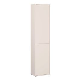 AVELINE Narrow Tall Display Cabinet Cupboard with 2 Push to Open Doors - Sand