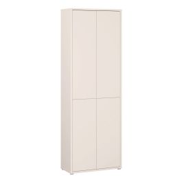 AVELINE 4 Door Tall Display Cabinet Storage Cabinet with Push to Open Doors - Sand