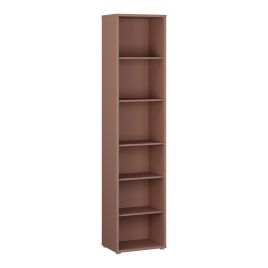 AVELINE Tall Narrow Bookcase with 5 Shelves - Terracotta