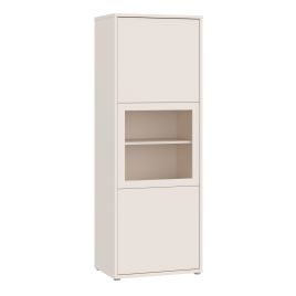 AVELINE Narrow Display Cabinet with 3 Push to Open Doors - Sand