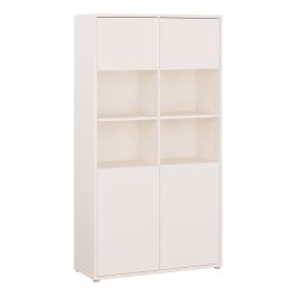 AVELINE Wide Storage Cabinet with 4 Doors and 2 Shelves Push to Open - Sand