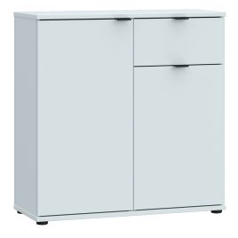 HELION 2 Door Sideboard Cupboard with Drawer and Top Lip Detail - Light Grey
