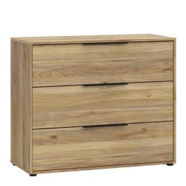NORDELL Oak Finish Chest of Drawers - Medium-sized, 3 Drawers