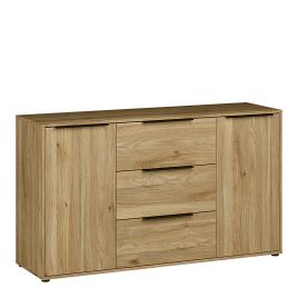 NORDELL 3 Drawer Sideboard with 2 Doors - Mauvella Oak