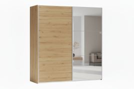 BORIS 2 Door Sliding Wardrobe Medium Oak - 200cm