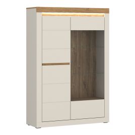 NAXTON Display Cabinet with 2 Doors (Left Hand) - Cashmere with Stone Oak