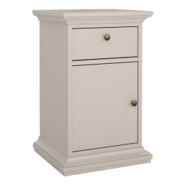 PORTHOPE Bedside Table with 1 Door and 1 Drawer - Cashmere