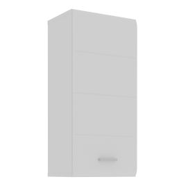 FROSTIC Hanging Bathroom Storage Cabinet with 1 Door and Silver Handle - White High Gloss