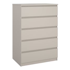 NANAIMO Beige Chest of Drawers - Medium-sized, 5 Drawers