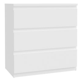 EDMONT White Chest of Drawers - Medium-sized, 3 Drawers