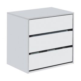 ADRIAN White Chest of Drawers - Small-sized, 3 Drawers