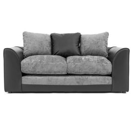 DYLAN Chenille Fabric 2 Seater Sofa - Black and Grey