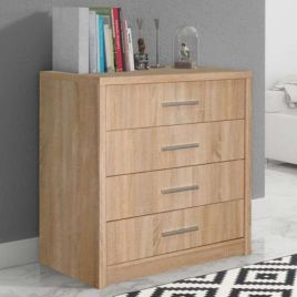 AVERTON Light Oak Finish Chest of Drawers - Medium-sized, 4 Drawers