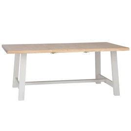Quantum 180cm Butterfly Refectory Extending Dining Table with Oak Top - White
