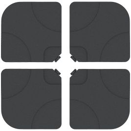 4 pc Parasol Base Heavy Duty Plastic Umbrella Weight Base-Black